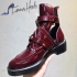 BALENCIAGA Ceinture cut-out leather ankle boots